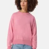 Bio Baumwolle Kaschmir Oversize Style Rundhals Pullover pink