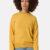 Bio Baumwolle Kaschmir Oversize Style Rundhals Pullover zitronengelb
