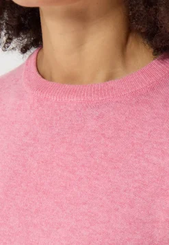 Bio Baumwolle Kaschmir Oversize Style Rundhals Pullover pink