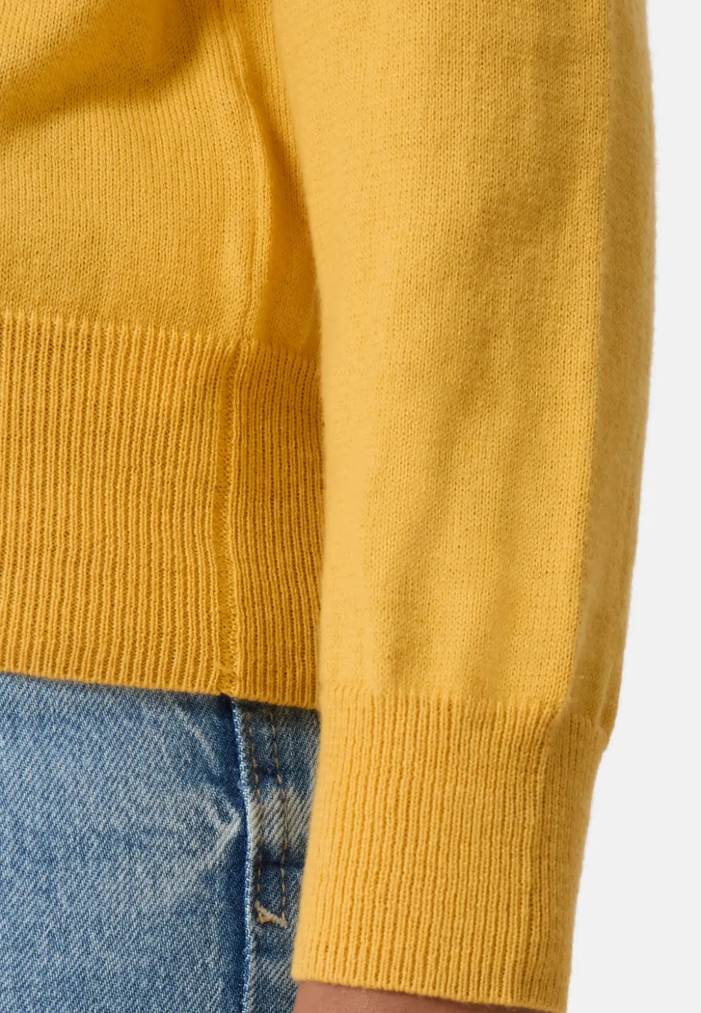 Bio Baumwolle Kaschmir Oversize Style Rundhals Pullover zitronengelb