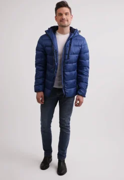 Daunenjacke EXTREME mit Kapuze und Kaschmirfutter blau