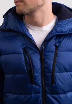 Daunenjacke EXTREME mit Kapuze und Kaschmirfutter blau