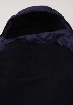 Daunenjacke mit Kapuze und Kaschmirfutter navy