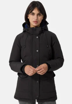 Daunenparka Mantel mit Kapuze und Kaschmirfutter schwarz