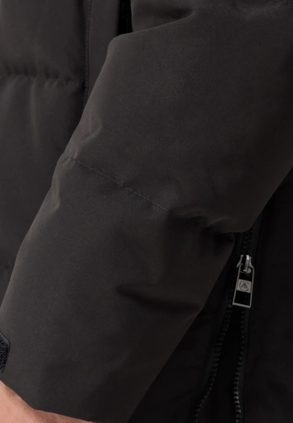 Daunenparka Mantel mit Kapuze und Kaschmirfutter schwarz