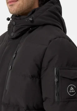 Daunenparka Mantel mit Kapuze und Kaschmirfutter schwarz