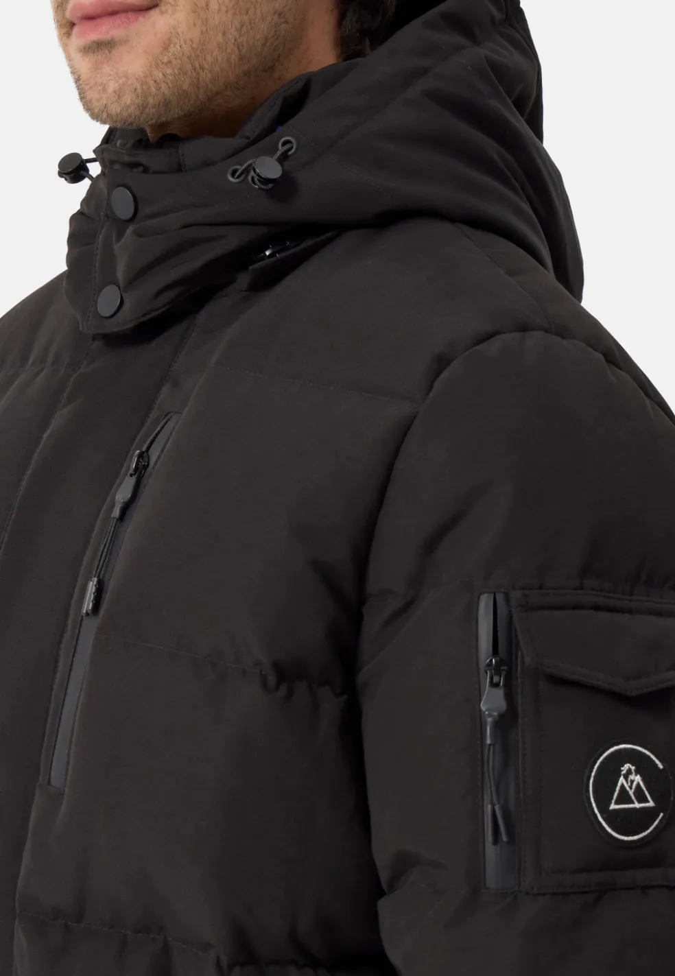 Daunenparka Mantel mit Kapuze und Kaschmirfutter schwarz