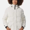Daunenparka mit Kapuze und Kaschmirfutter weiss