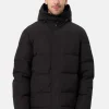 Daunenparka mit Kapuze und Kaschmirfutter schwarz