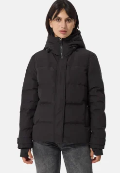 Daunenparka mit Kapuze und Kaschmirfutter schwarz