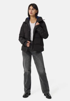 Daunenparka mit Kapuze und Kaschmirfutter schwarz