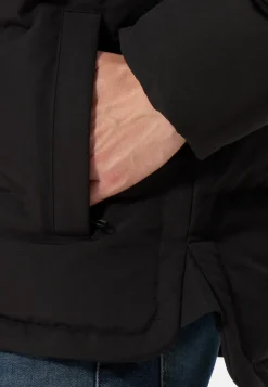 Daunenparka mit Kapuze und Kaschmirfutter schwarz