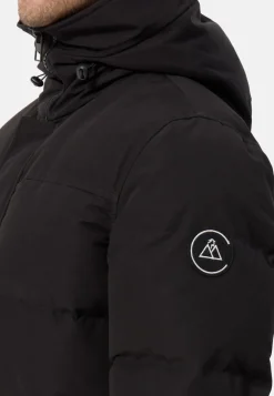 Daunenparka mit Kapuze und Kaschmirfutter schwarz