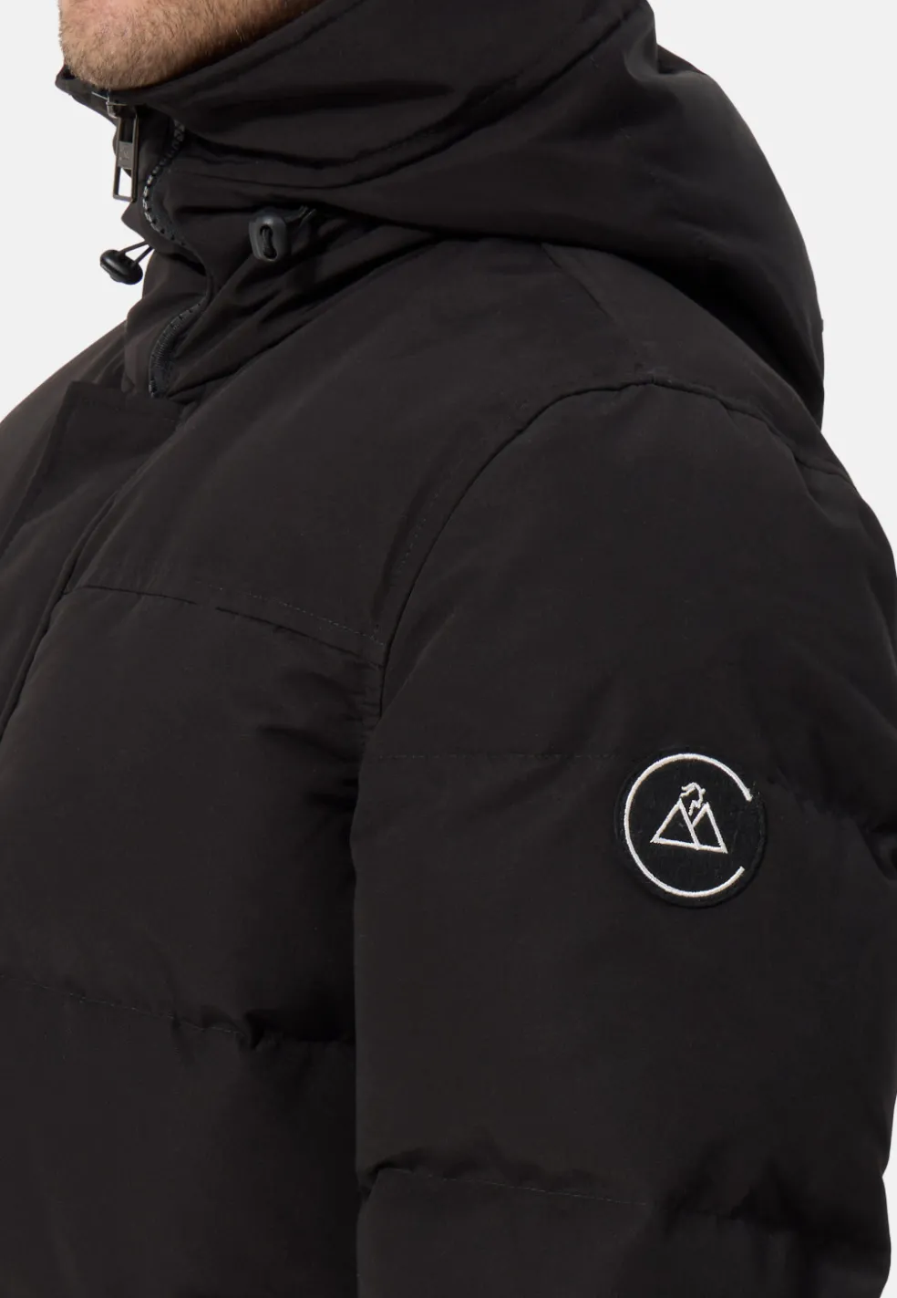 Daunenparka mit Kapuze und Kaschmirfutter schwarz