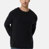 Grobgestrickter Wolle Kaschmir Rundhals Pullover schwarz