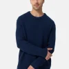 Grobgestrickter Wolle Kaschmir Rundhals Pullover dunkelblau