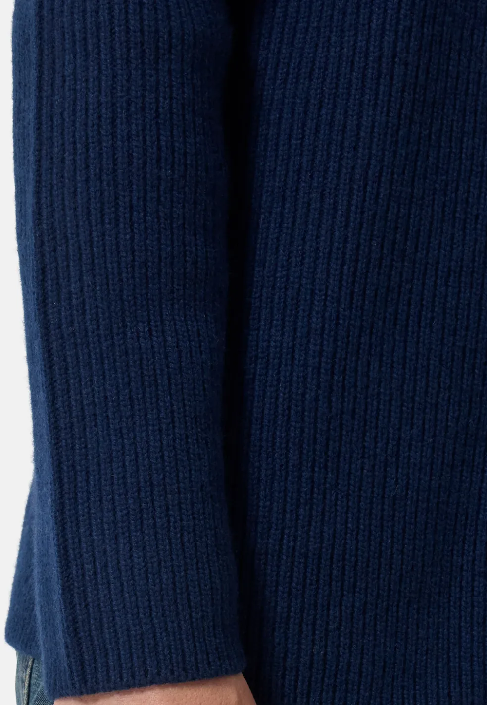Grobgestrickter Wolle Kaschmir Rundhals Pullover dunkelblau