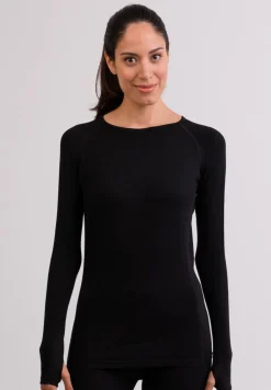 High Performance Kaschmir Sportwäsche Langarm-Shirt schwarz