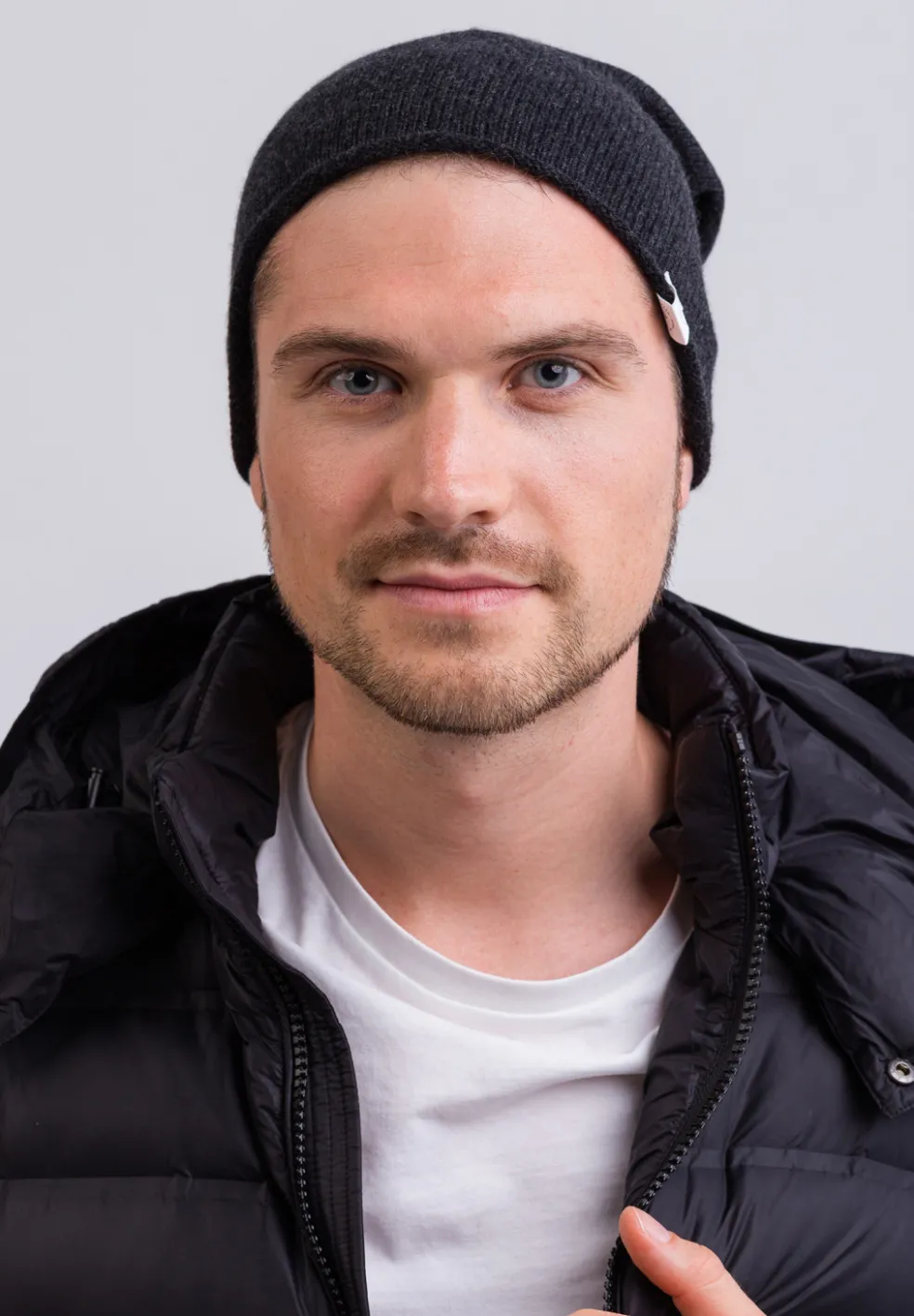 Kaschmir Beanie dunkel anthrazit