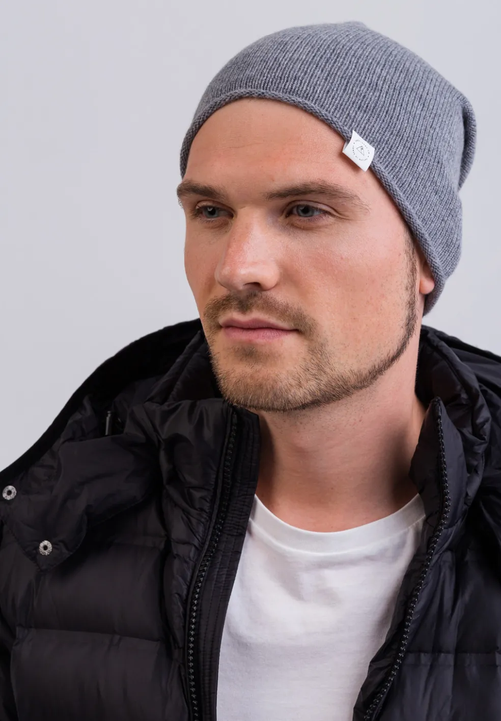 Kaschmir Beanie grau