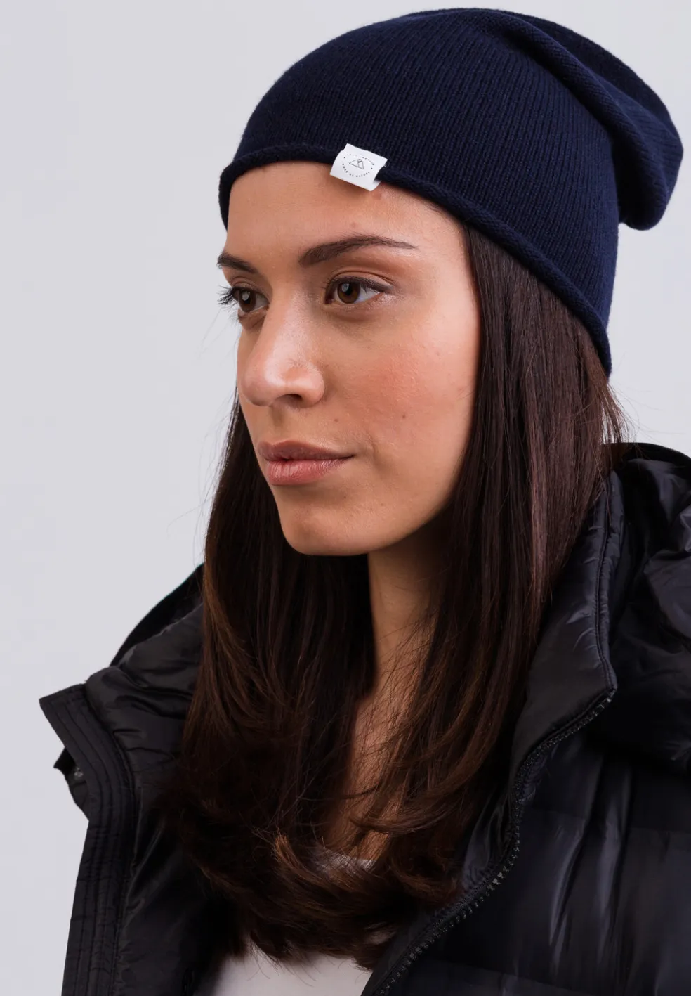 Kaschmir Beanie marine blau