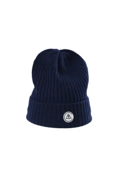 Kaschmir Fine Rib Mütze marine blau