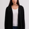 Kaschmir Kapuzenpullover Hoodie schwarz