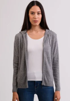 Kaschmir Kapuzenpullover Hoodie grau