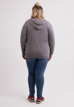 Kaschmir Kapuzenpullover Hoodie grau