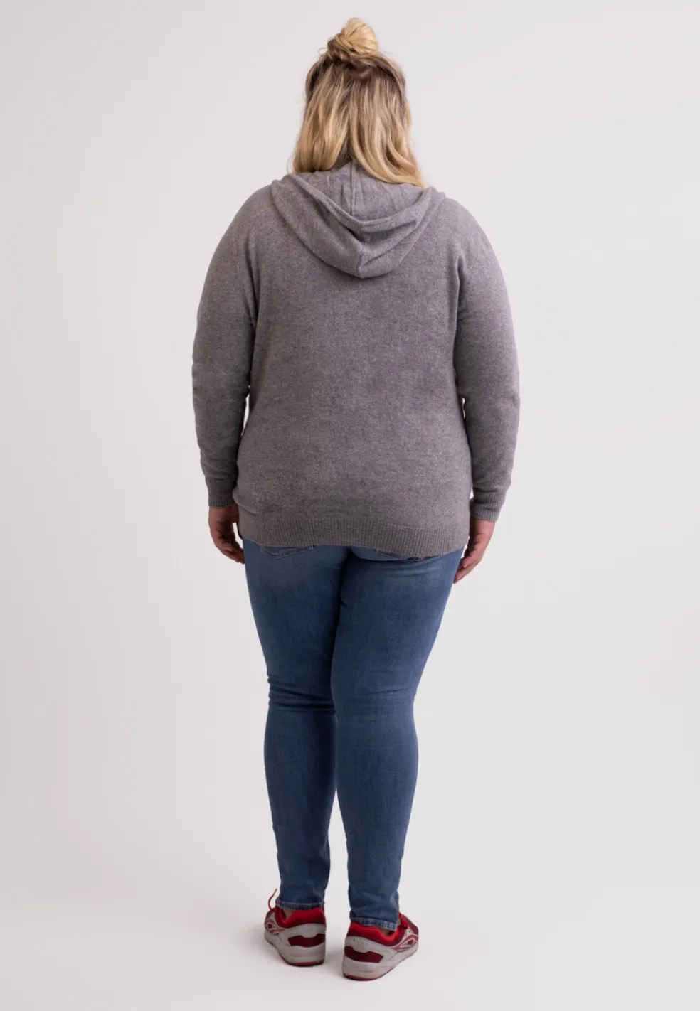 Kaschmir Kapuzenpullover Hoodie grau