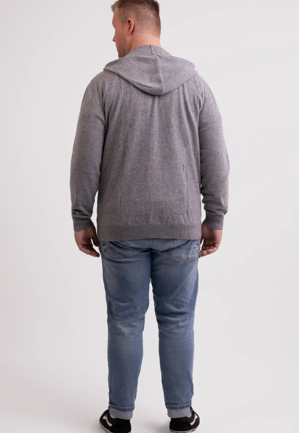 Kaschmir Kapuzenpullover Hoodie grau