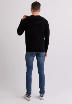 Kaschmir Kapuzenpullover Hoodie schwarz