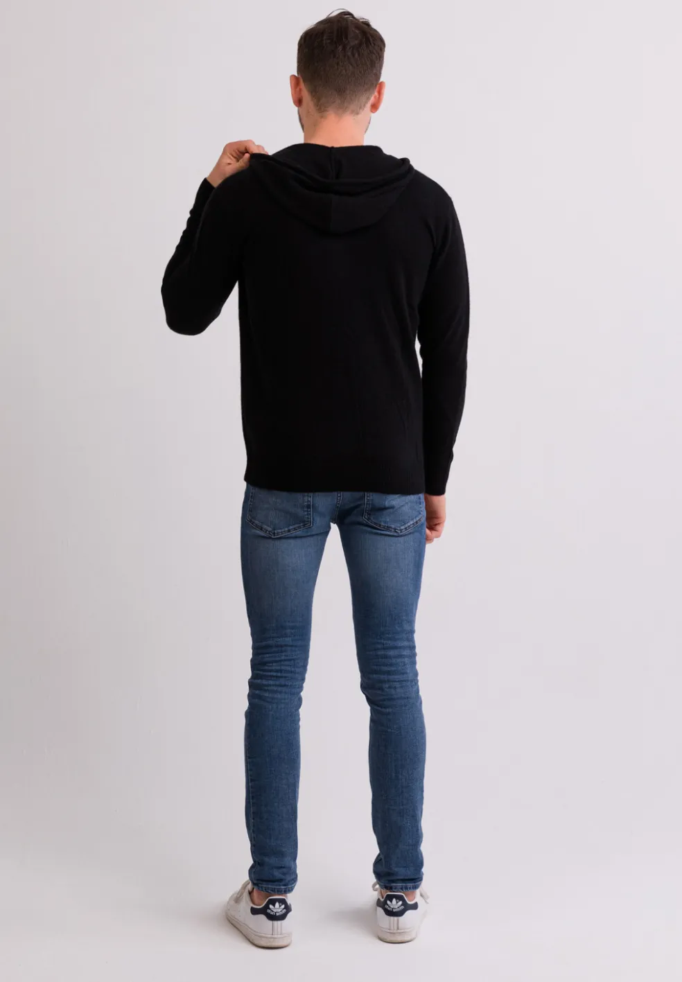 Kaschmir Kapuzenpullover Hoodie schwarz