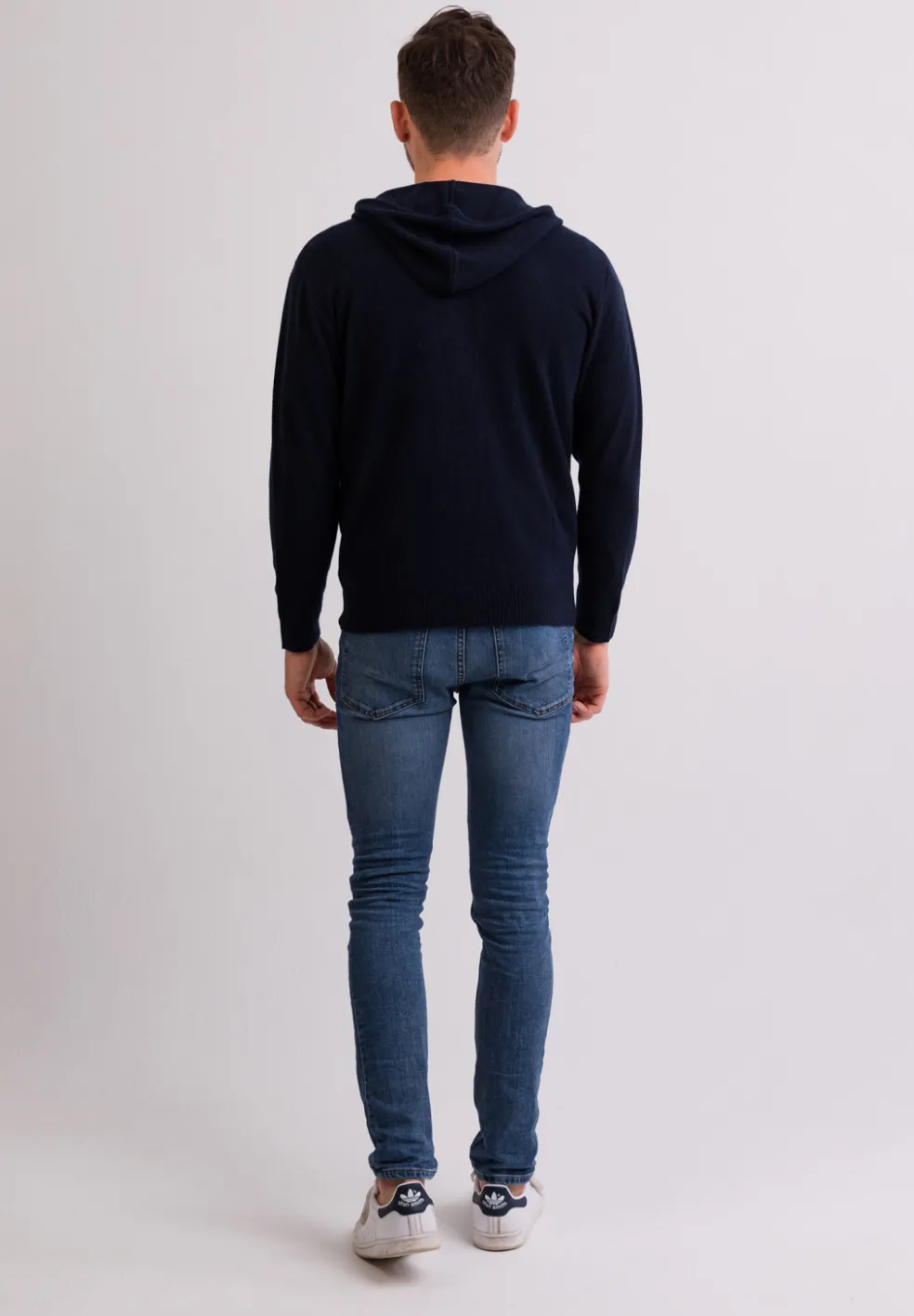 Kaschmir Kapuzenpullover Hoodie marine blau