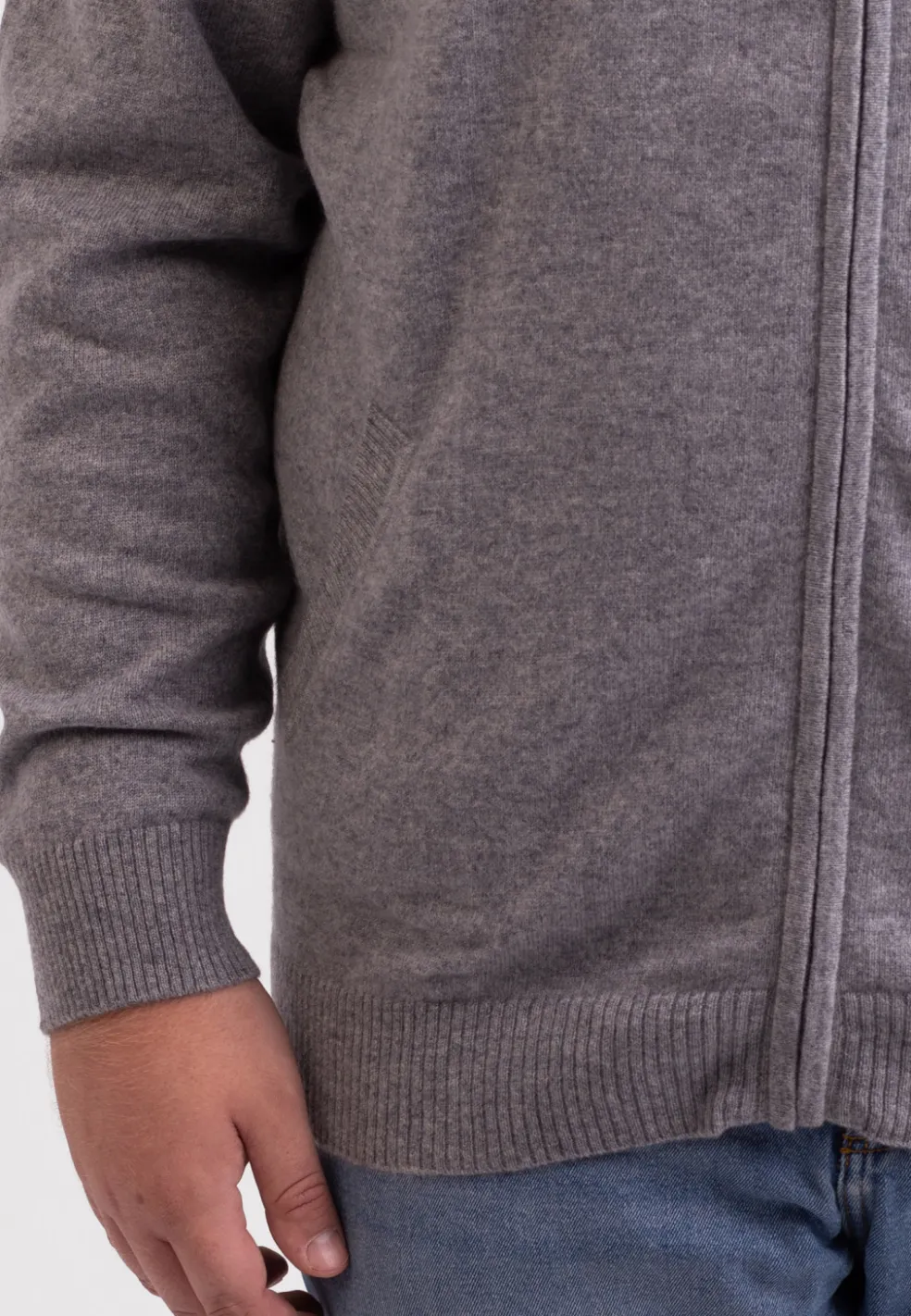 Kaschmir Kapuzenpullover Hoodie grau