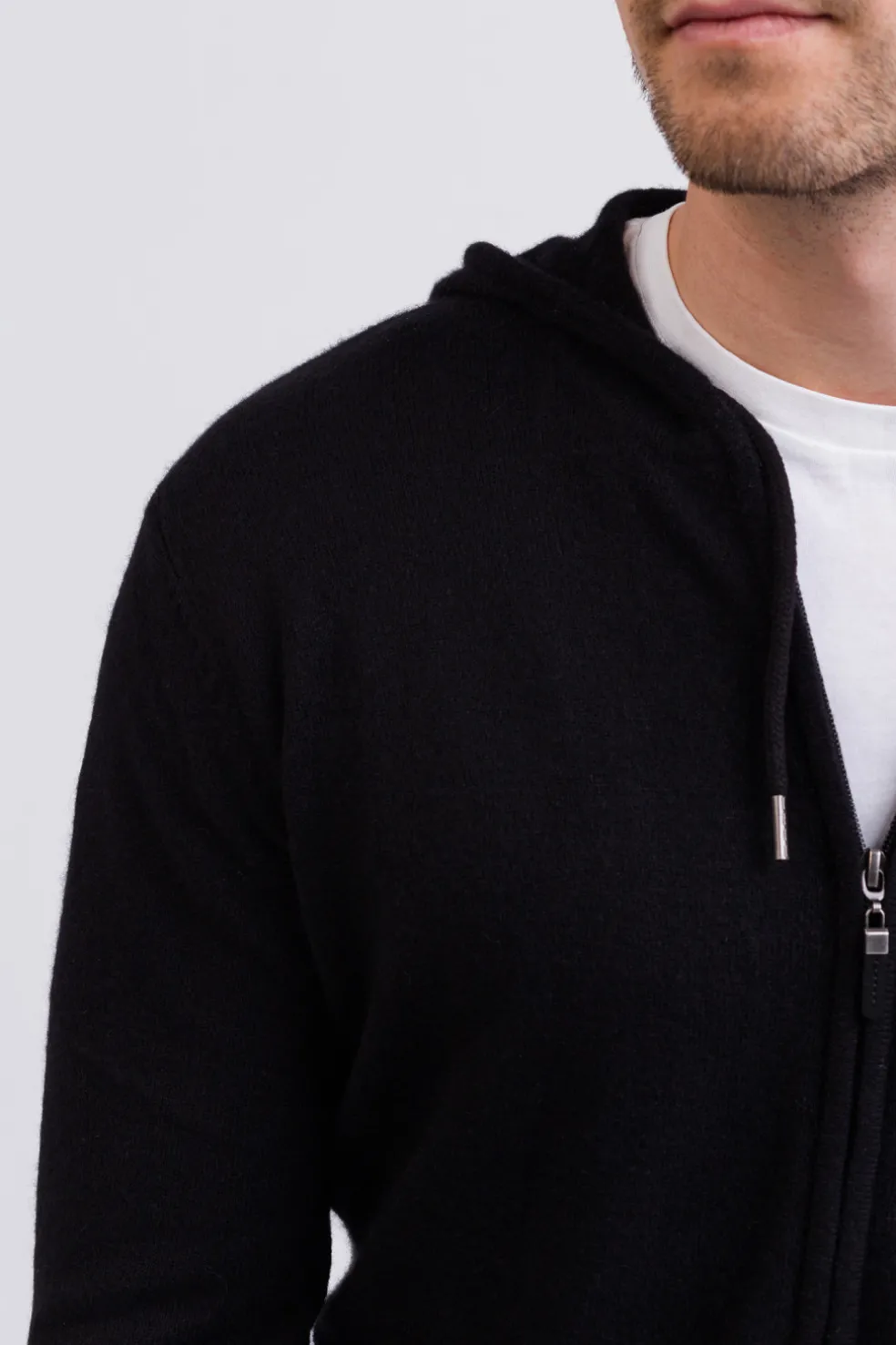 Kaschmir Kapuzenpullover Hoodie schwarz