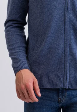 Kaschmir Kapuzenpullover Hoodie jeans blau