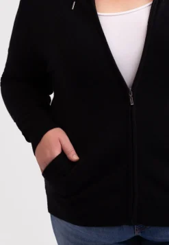 Kaschmir Kapuzenpullover Hoodie schwarz