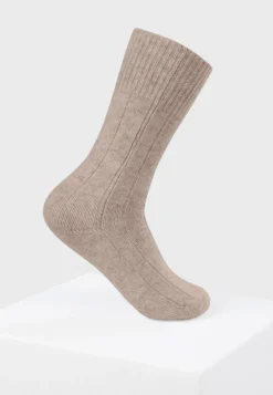 Kaschmir Kuschelsocken beige melange