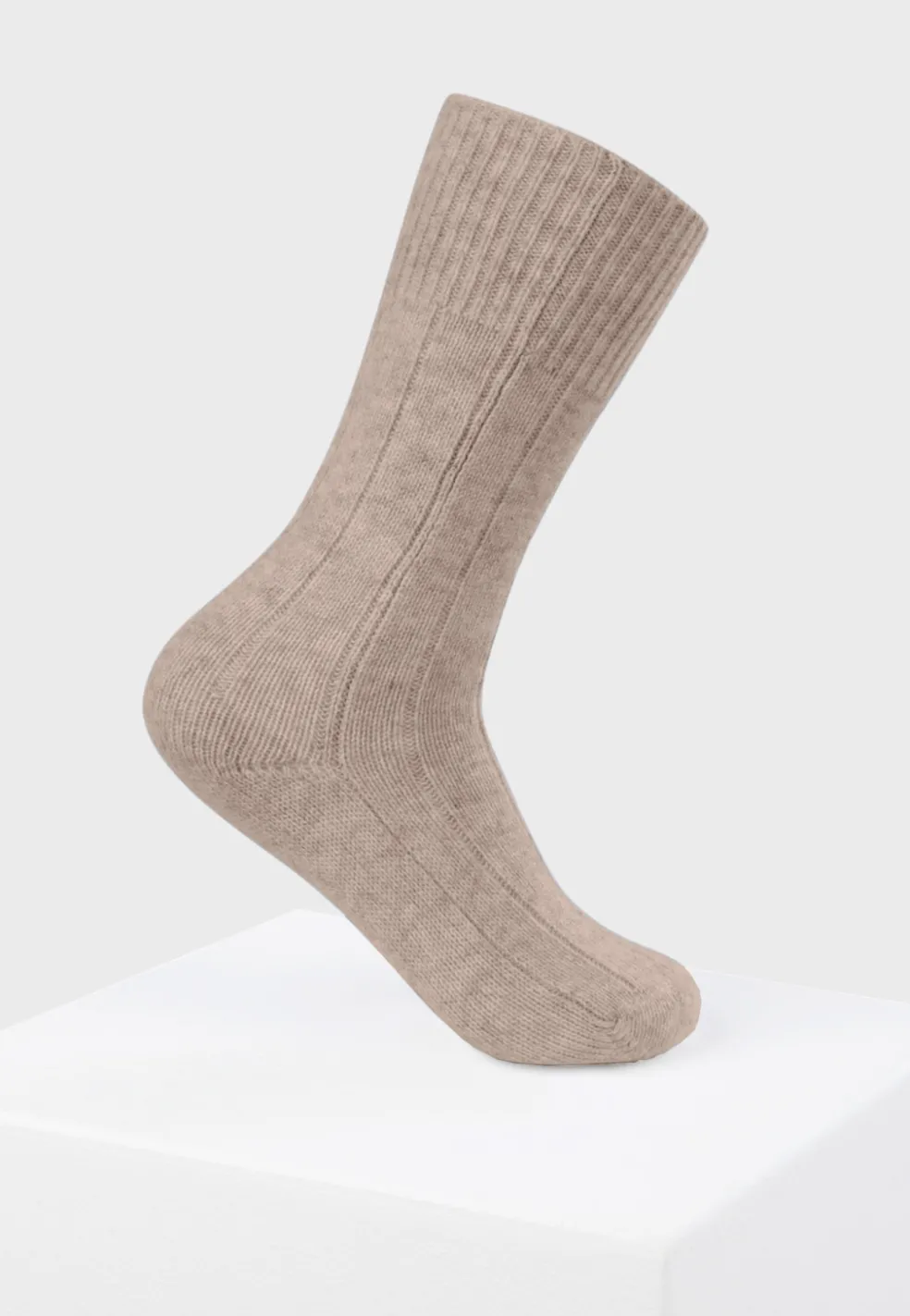 Kaschmir Kuschelsocken beige melange