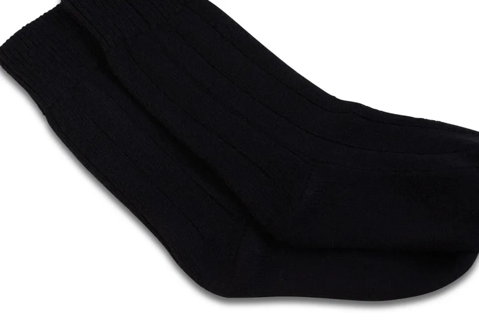 Kaschmir Kuschelsocken schwarz