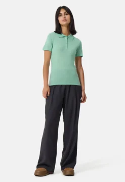 Kaschmir Poloshirt Kurzarm minzgrün