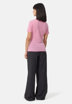 Kaschmir Poloshirt Kurzarm pink