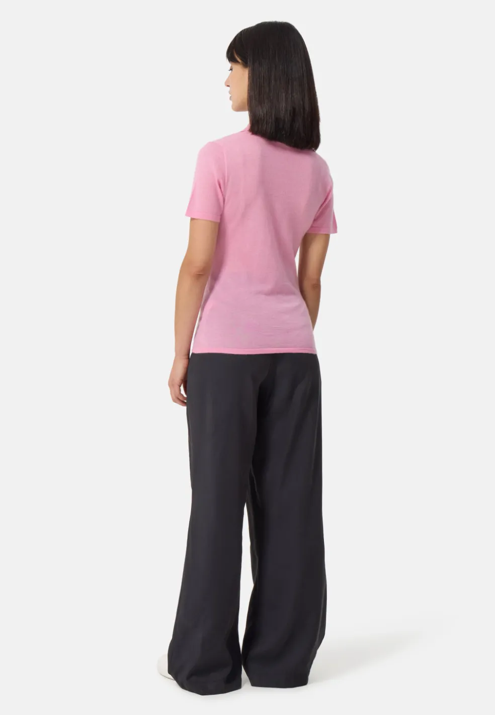 Kaschmir Poloshirt Kurzarm pink