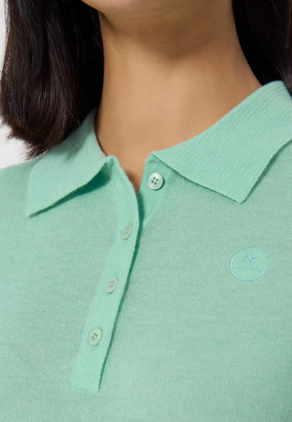 Kaschmir Poloshirt Kurzarm minzgrün