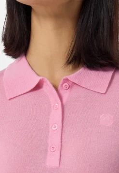 Kaschmir Poloshirt Kurzarm pink