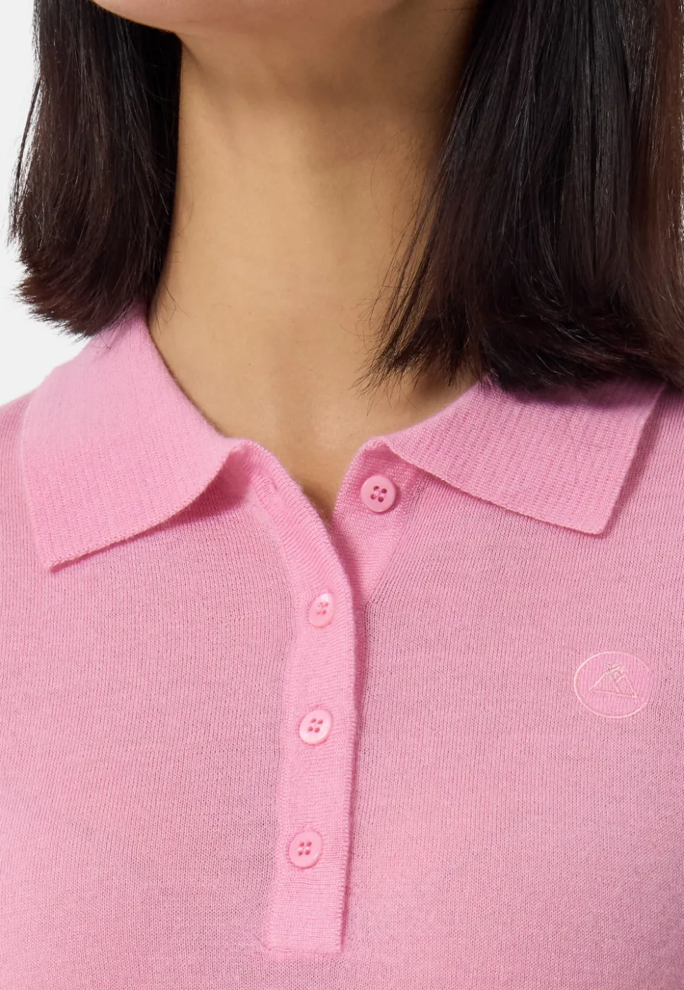 Kaschmir Poloshirt Kurzarm pink
