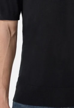Kaschmir Poloshirt Kurzarm schwarz