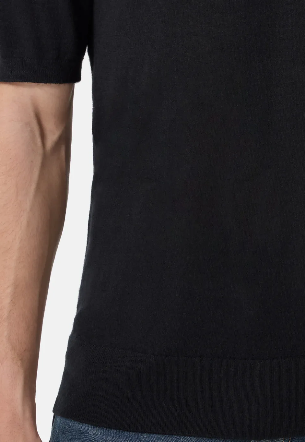 Kaschmir Poloshirt Kurzarm schwarz