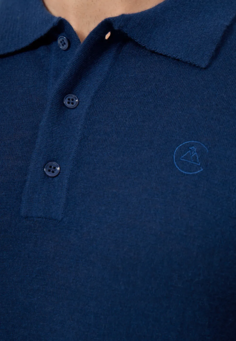 Kaschmir Poloshirt Kurzarm marine blau